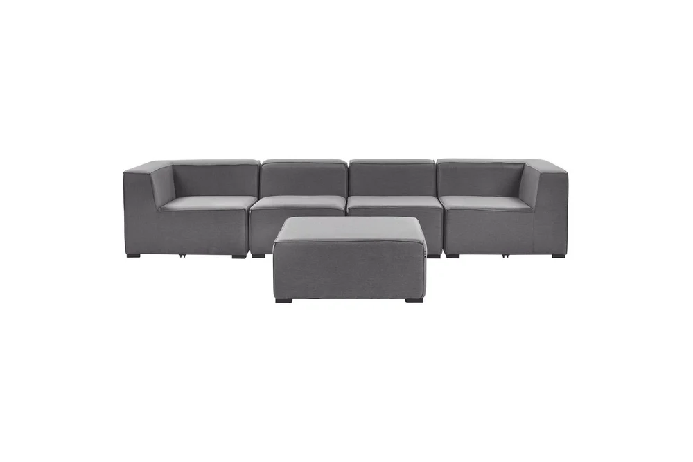 Soffa med fotpall Beliani Arezzo Beige/svart Grey, Black v:3475371