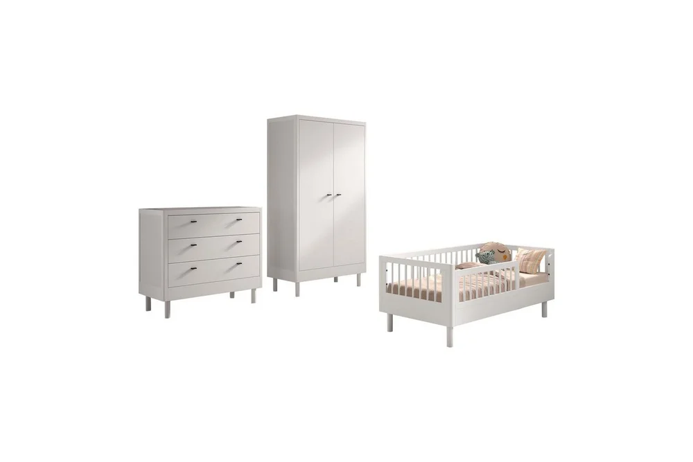Juniorseng med kommode og garderobe Forrest Hvit bøk v:8106813 Juniorseng med kommode og garderobe Forrest Hvit bøk v:8106813