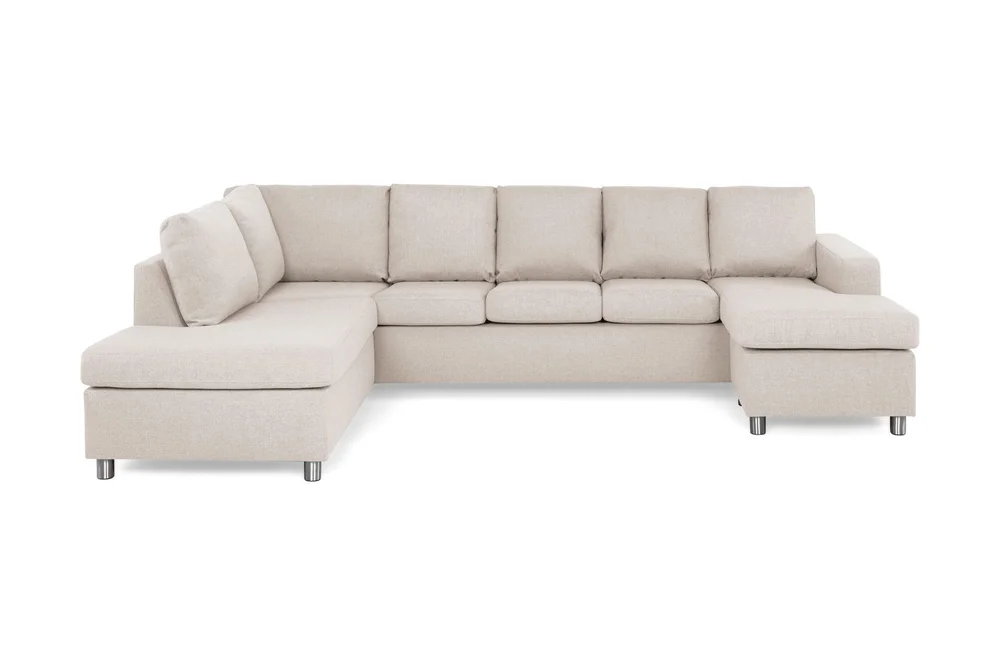 Crazy 5-seters Venstrevendt U-formet Sofa med Divan og Sjeselong i Stoff v:3139554