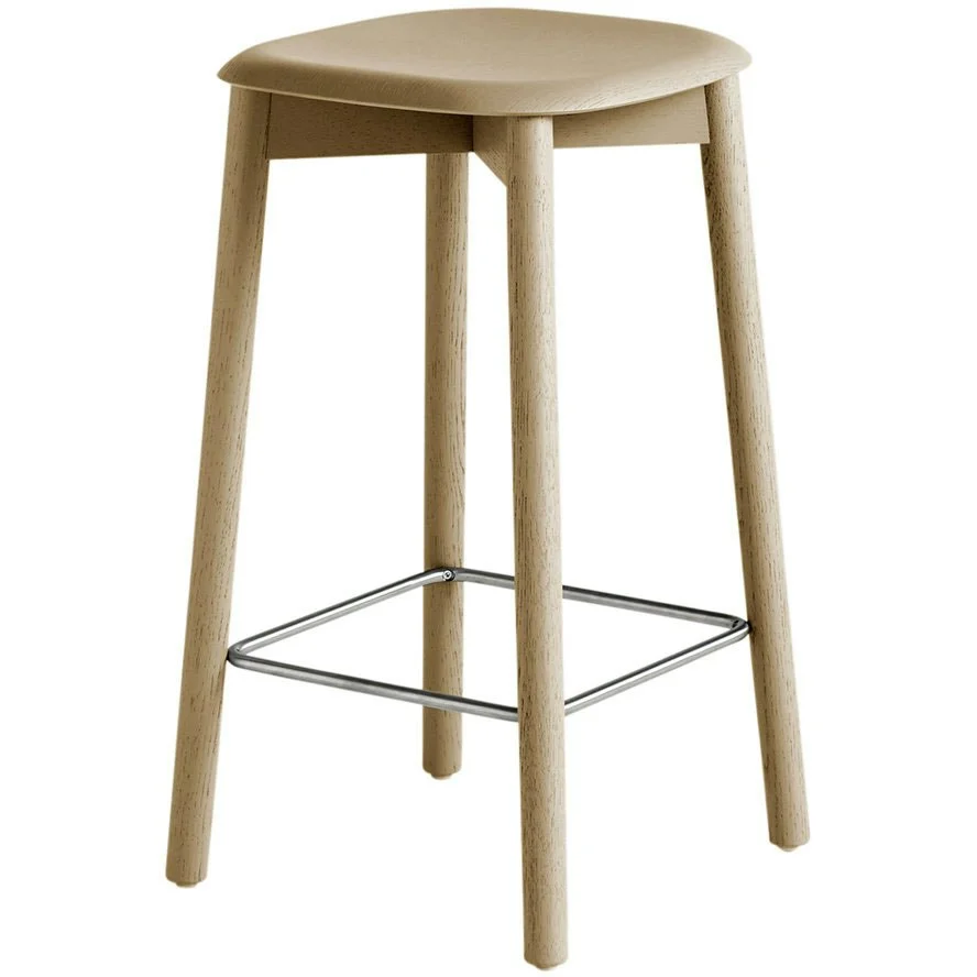 Soft Edge 32 Low Bar Stool, Water-based Lacquered Oak v:5614266
