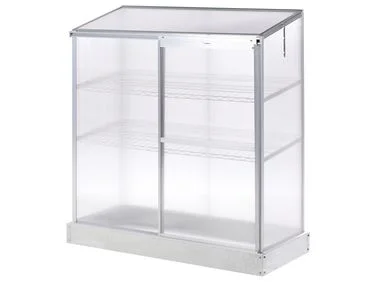 Balkongdrivhus LECCE 129 cm 59 cm Sølv v:9641797