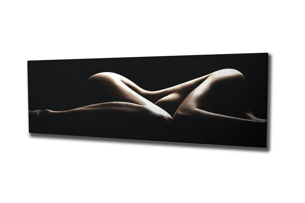 Lerretsbilde 80x30 cm - Sensuell komposisjon av nakne kropper i myke former v:8474300