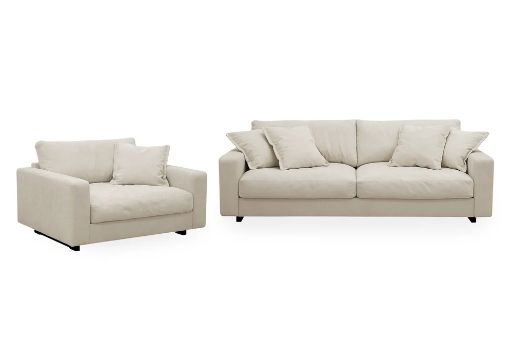 Valencia sofagruppe Extra Dyp 3-seters sofa + lenestol i chenille v:6016126 Valencia sofagruppe Extra Dyp 3-seters sofa + lenestol i chenille v:6016126