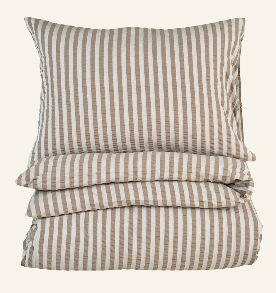 Krepp sengesett brun - 140x200 cm v:3941640