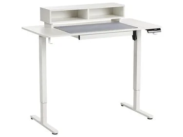 Elektrisk justerbart skrivebord LUCAMA 120 cm 60 cm med USB-inngang Hvit v:5584438 Elektrisk justerbart skrivebord LUCAMA 120 cm 60 cm med USB-inngang Hvit v:5584438