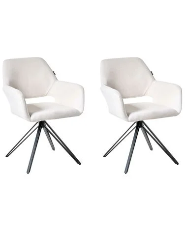 Sett med 2 spisestoler CINEY Lys beige v:7370350