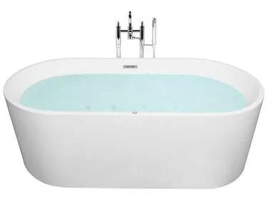 Frittstående boblebad med LED HAVANA 170 x 80 cm Hvit v:2716581