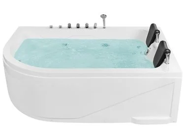 Hjørneboblebad med LED CALAMA 180 x 120 cm Hvit Venstrevendt v:1773607 Hjørneboblebad med LED CALAMA 180 x 120 cm Hvit Venstrevendt v:1773607