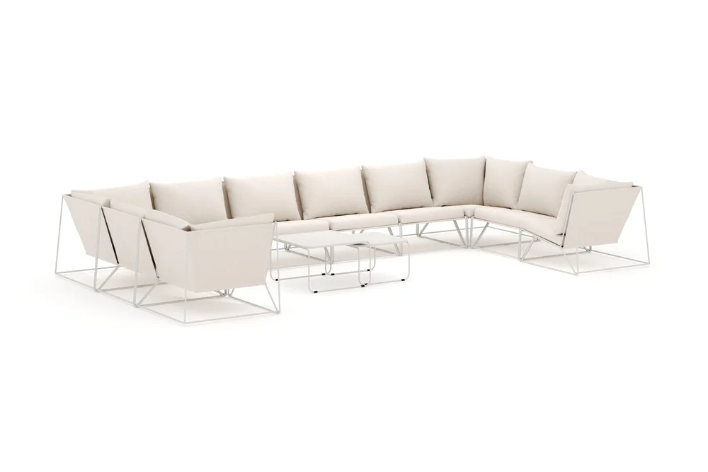 Usteryd utendørs U-sofa 10-seters med lukket avslutning v:7003302 Usteryd utendørs U-sofa 10-seters med lukket avslutning v:7003302