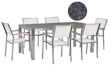 Spisegruppe til uteplassen 6-seters GROSSETO Granitt Polert Grå/hvit v:4579334 Spisegruppe til uteplassen 6-seters GROSSETO Granitt Polert Grå/hvit v:4579334