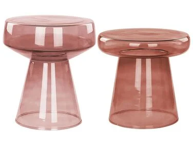 Sett med 2 sidebord LAGUNA/CALDERA Glass Rød v:8672775 Sett med 2 sidebord LAGUNA/CALDERA Glass Rød v:8672775