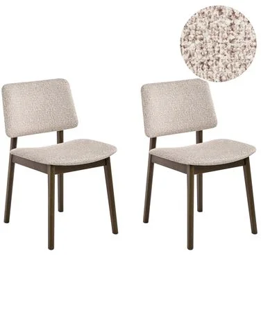 Sett med 2 spisestoler BLANE Bouclé Mørkebrun/taupe v:2696500 Sett med 2 spisestoler BLANE Bouclé Mørkebrun/taupe v:2696500