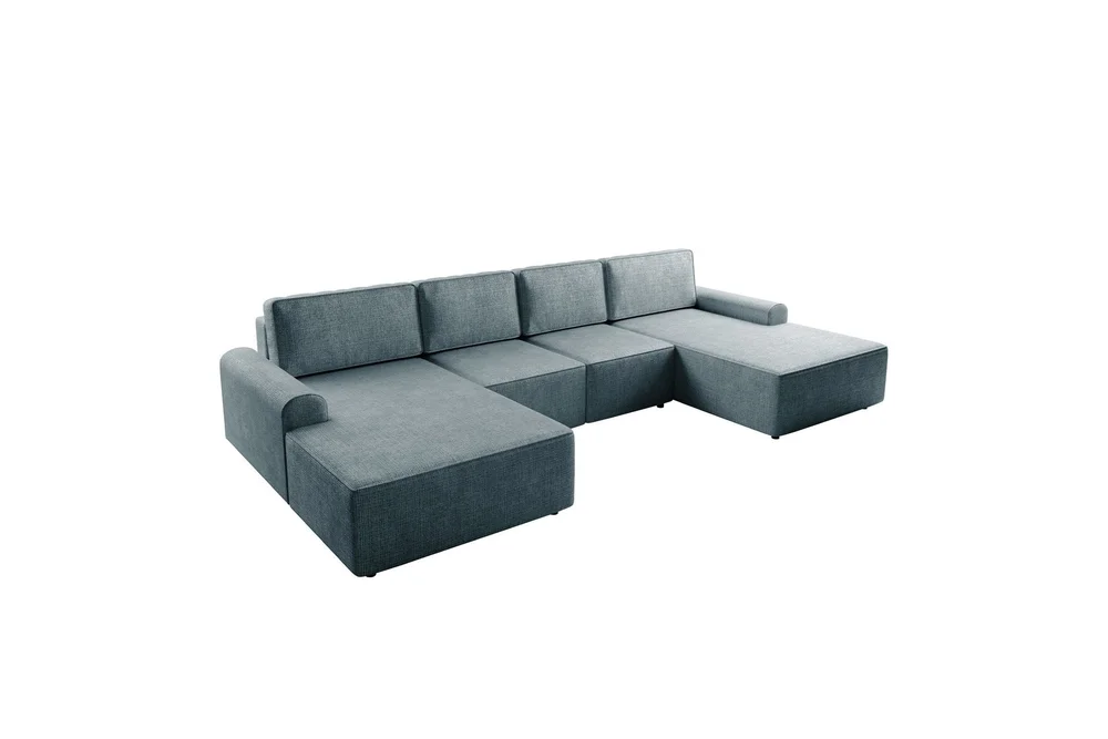 Bella Sovesofa med Dobbel Sjeselong 4-seter i Plysj v:5647470