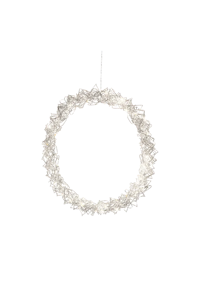Krans 40 LED 45 cm – Sølv – Belysning | m v:3512491